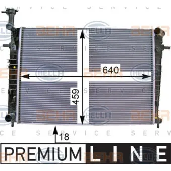 Radiateur, refroidissement du moteur HELLA 8MK 376 763-651