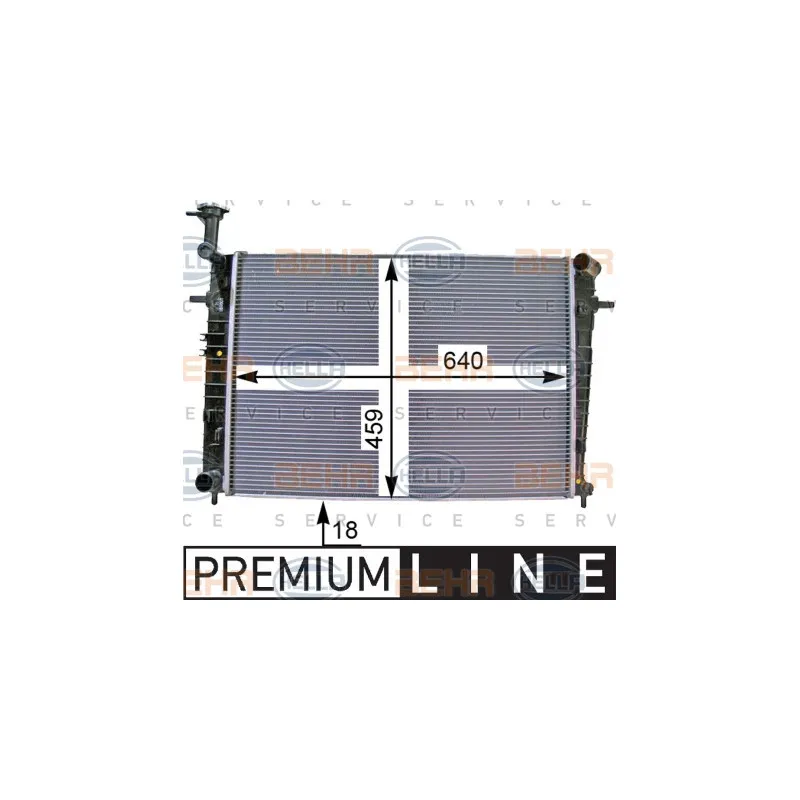 Radiateur, refroidissement du moteur HELLA 8MK 376 763-651