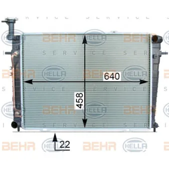 Radiateur, refroidissement du moteur HELLA 8MK 376 763-674