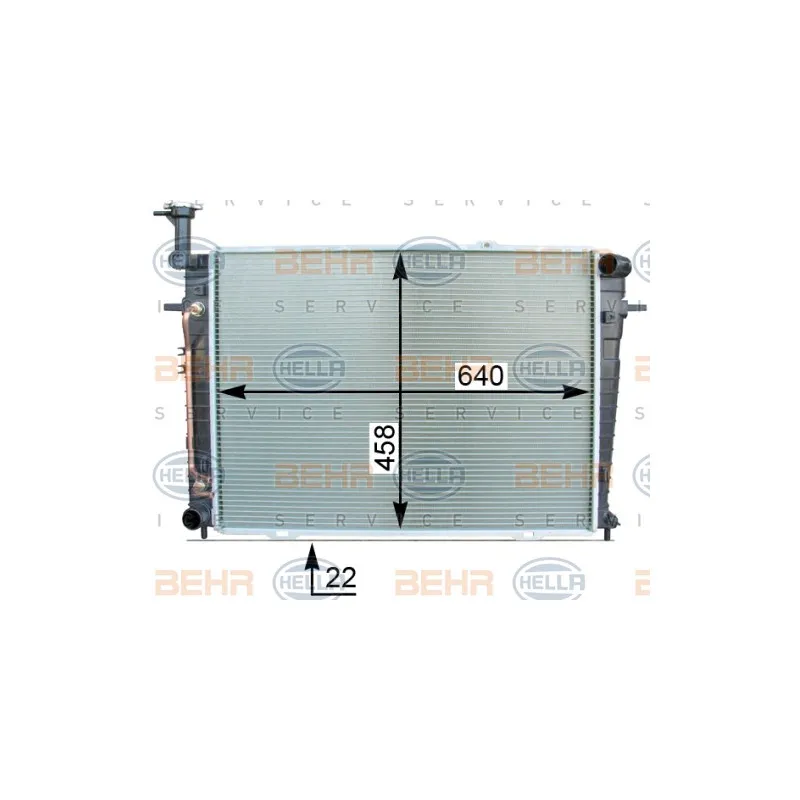 Radiateur, refroidissement du moteur HELLA 8MK 376 763-674