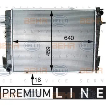 Radiateur, refroidissement du moteur HELLA 8MK 376 763-681