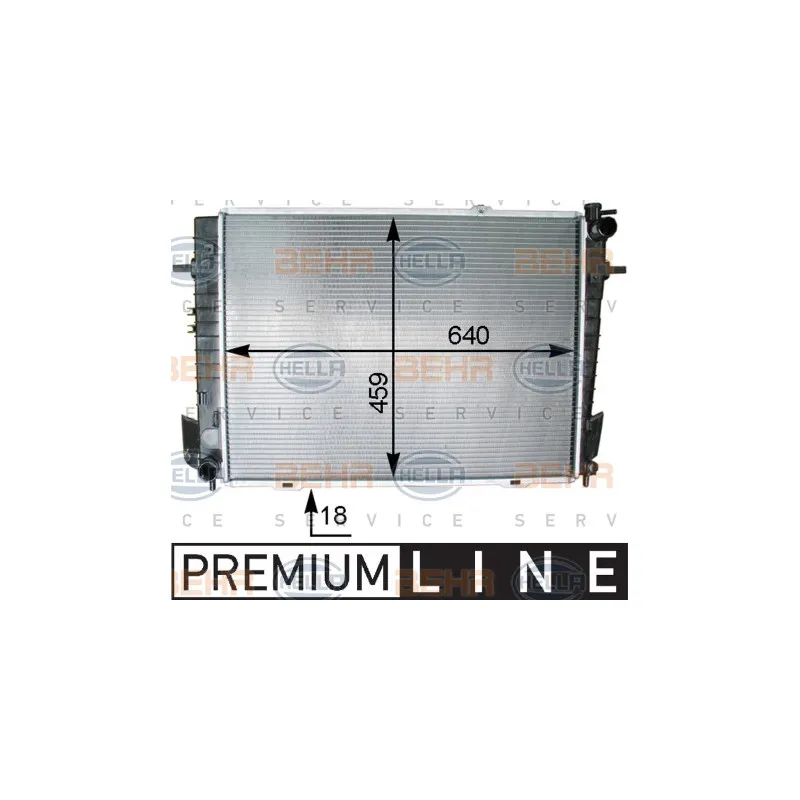 Radiateur, refroidissement du moteur HELLA 8MK 376 763-681