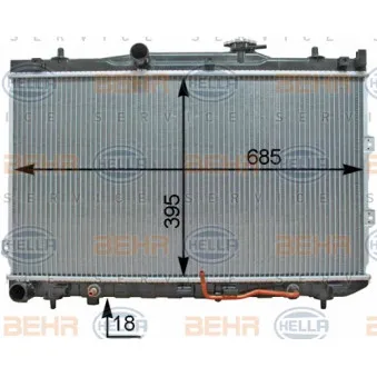 Radiateur, refroidissement du moteur HELLA 8MK 376 763-701
