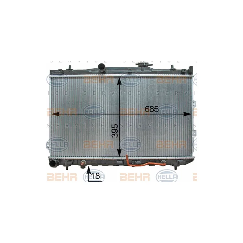 Radiateur, refroidissement du moteur HELLA 8MK 376 763-701