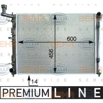 Radiateur, refroidissement du moteur HELLA 8MK 376 763-711