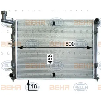 Radiateur, refroidissement du moteur HELLA 8MK 376 763-714
