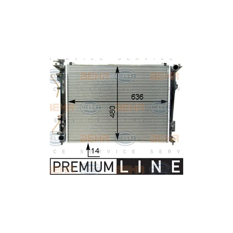 Radiateur, refroidissement du moteur HELLA 8MK 376 763-731