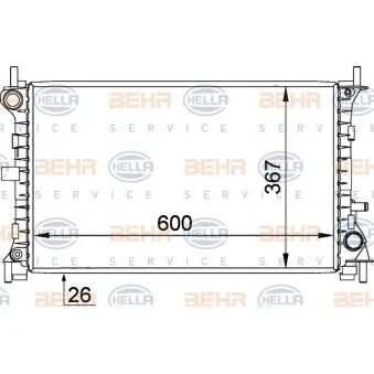 Radiateur, refroidissement du moteur HELLA 8MK 376 764-031