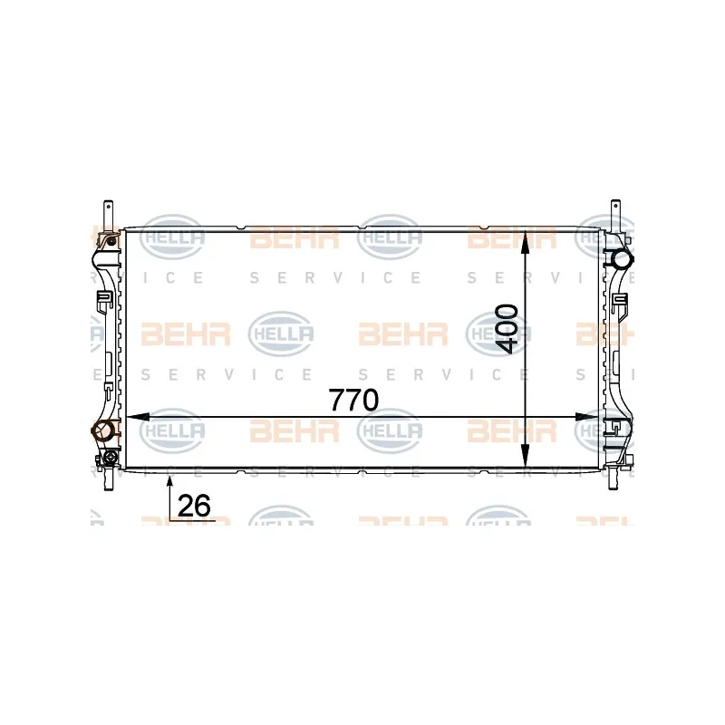 Radiateur, refroidissement du moteur HELLA 8MK 376 764-111