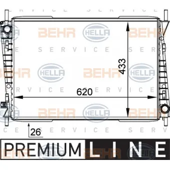 Radiateur, refroidissement du moteur HELLA 8MK 376 764-141
