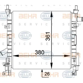 Radiateur, refroidissement du moteur HELLA 8MK 376 764-251