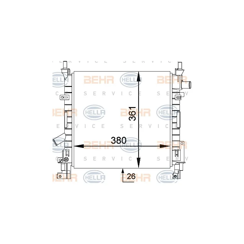 Radiateur, refroidissement du moteur HELLA 8MK 376 764-251