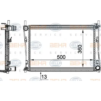 Radiateur, refroidissement du moteur HELLA 8MK 376 764-314