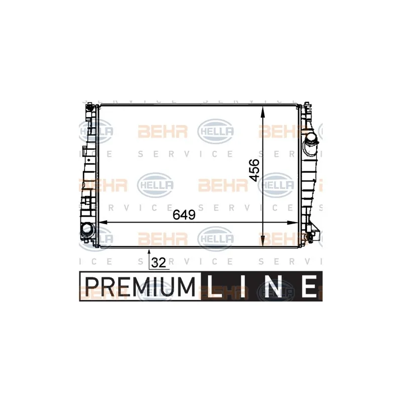 Radiateur, refroidissement du moteur HELLA 8MK 376 764-331