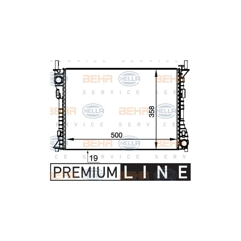 Radiateur, refroidissement du moteur HELLA 8MK 376 764-351