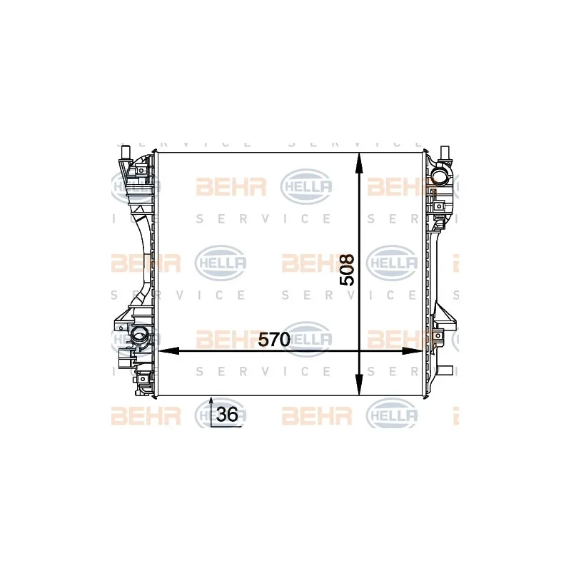 Radiateur, refroidissement du moteur HELLA 8MK 376 764-431