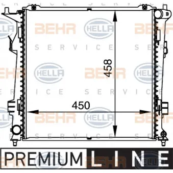Radiateur, refroidissement du moteur HELLA 8MK 376 764-461