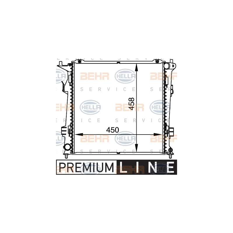 Radiateur, refroidissement du moteur HELLA 8MK 376 764-461