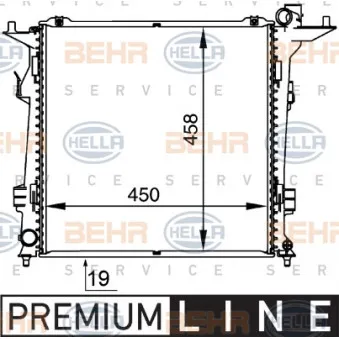 Radiateur, refroidissement du moteur HELLA 8MK 376 764-471