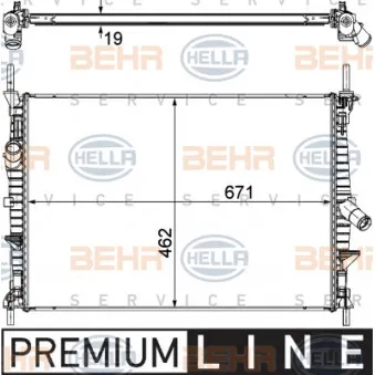 Radiateur, refroidissement du moteur HELLA 8MK 376 764-501
