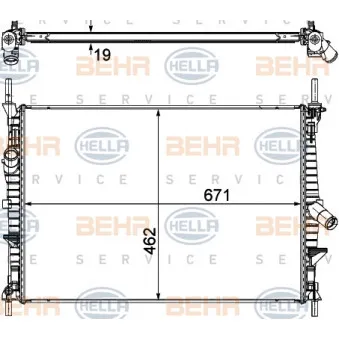 Radiateur, refroidissement du moteur HELLA 8MK 376 764-504