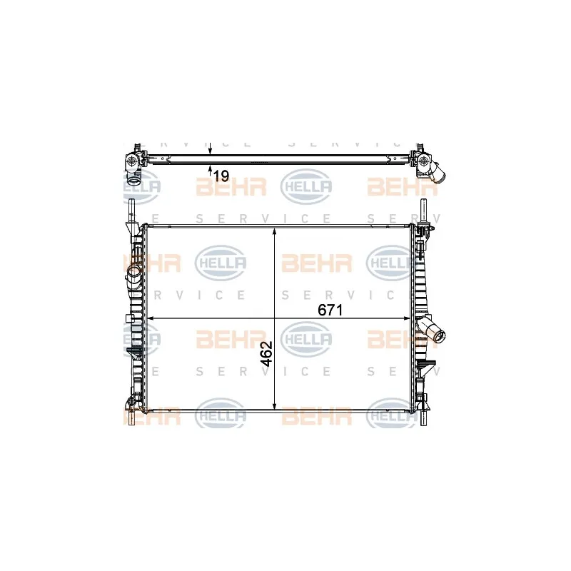 Radiateur, refroidissement du moteur HELLA 8MK 376 764-504