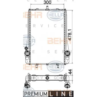 Radiateur, refroidissement du moteur HELLA 8MK 376 765-131