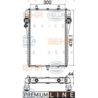 Radiateur, refroidissement du moteur HELLA 8MK 376 765-141