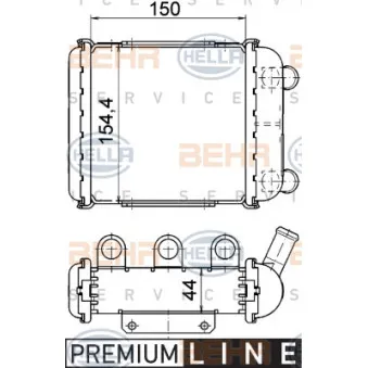 Radiateur, refroidissement du moteur HELLA 8MK 376 765-231