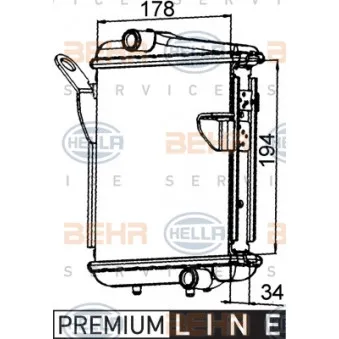 Radiateur, refroidissement du moteur HELLA 8MK 376 765-271