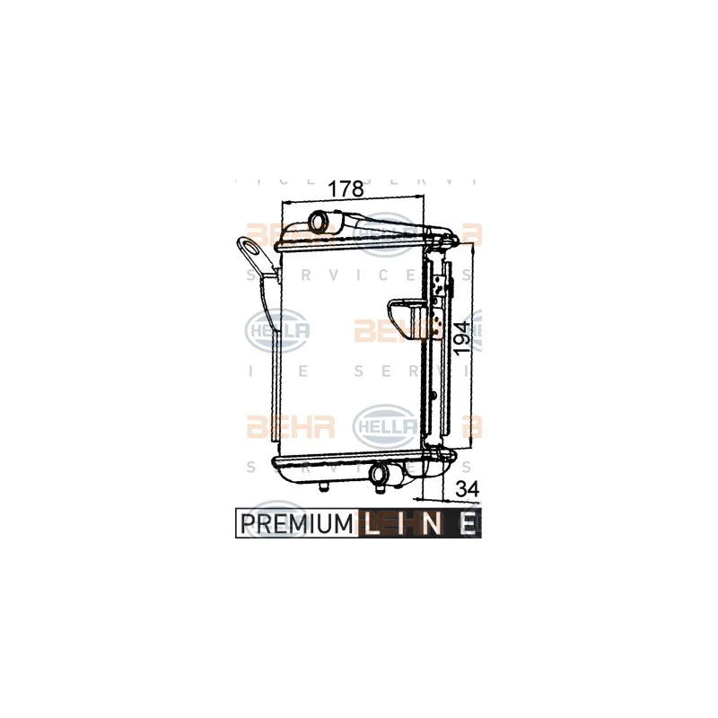 Radiateur, refroidissement du moteur HELLA 8MK 376 765-271