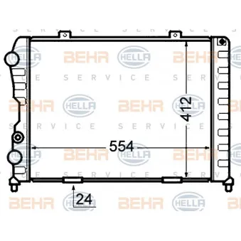 Radiateur, refroidissement du moteur HELLA 8MK 376 766-001