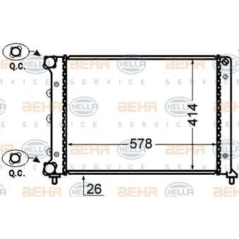 Radiateur, refroidissement du moteur HELLA 8MK 376 766-081