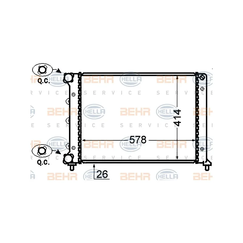 Radiateur, refroidissement du moteur HELLA 8MK 376 766-081