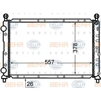 Radiateur, refroidissement du moteur HELLA 8MK 376 766-101