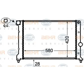 Radiateur, refroidissement du moteur HELLA 8MK 376 766-114