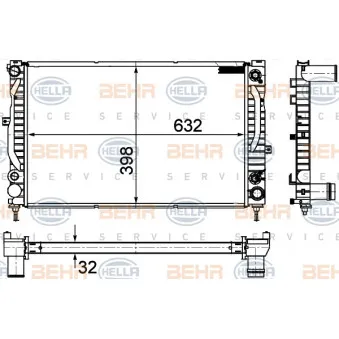 Radiateur, refroidissement du moteur HELLA 8MK 376 766-141
