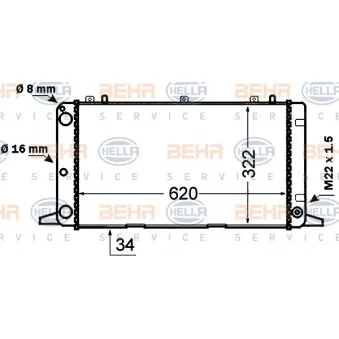 Radiateur, refroidissement du moteur HELLA 8MK 376 766-151