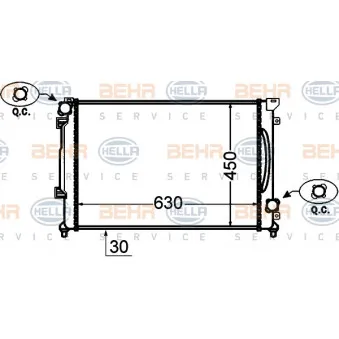 Radiateur, refroidissement du moteur HELLA 8MK 376 766-191