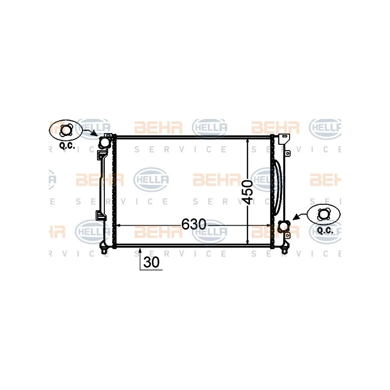 Radiateur, refroidissement du moteur HELLA 8MK 376 766-191