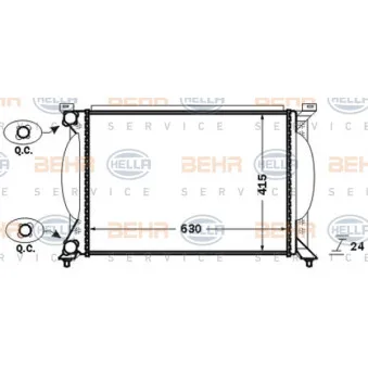 Radiateur, refroidissement du moteur HELLA 8MK 376 766-264