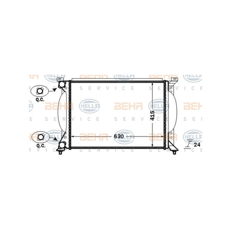 Radiateur, refroidissement du moteur HELLA 8MK 376 766-264
