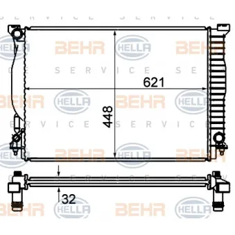 Radiateur, refroidissement du moteur HELLA 8MK 376 766-321