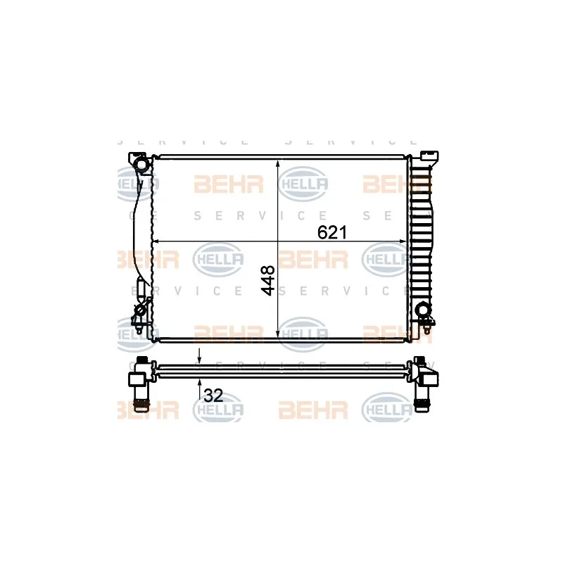 Radiateur, refroidissement du moteur HELLA 8MK 376 766-321