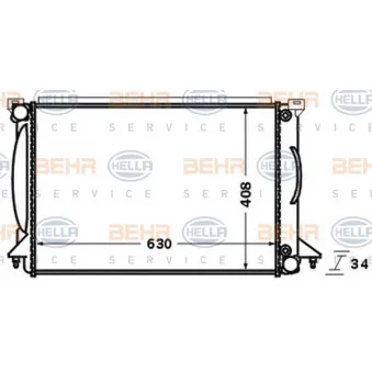 Radiateur, refroidissement du moteur HELLA 8MK 376 766-344