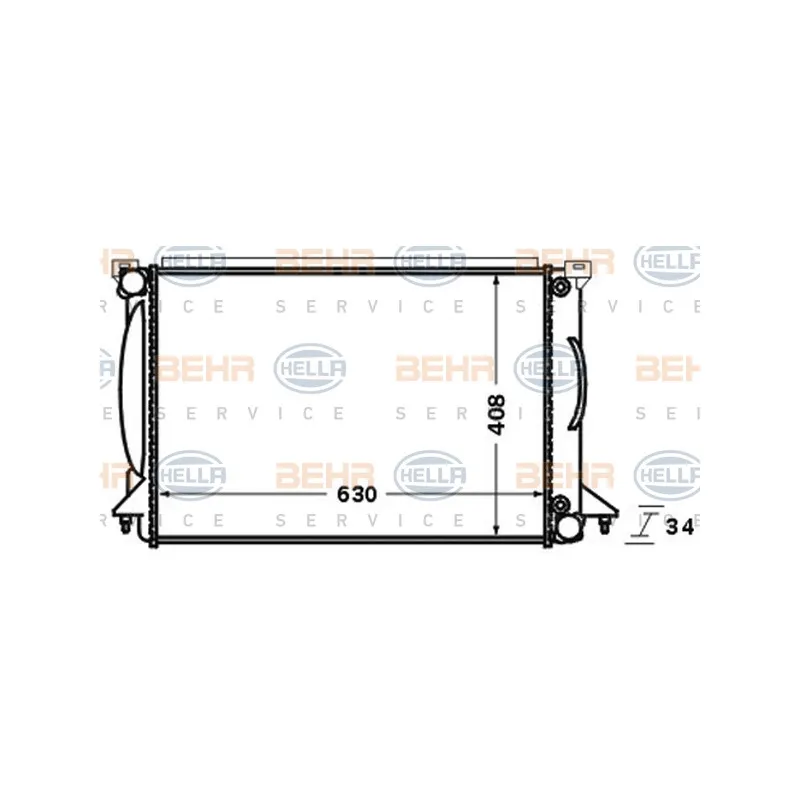 Radiateur, refroidissement du moteur HELLA 8MK 376 766-344