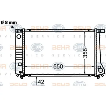 Radiateur, refroidissement du moteur HELLA 8MK 376 766-401