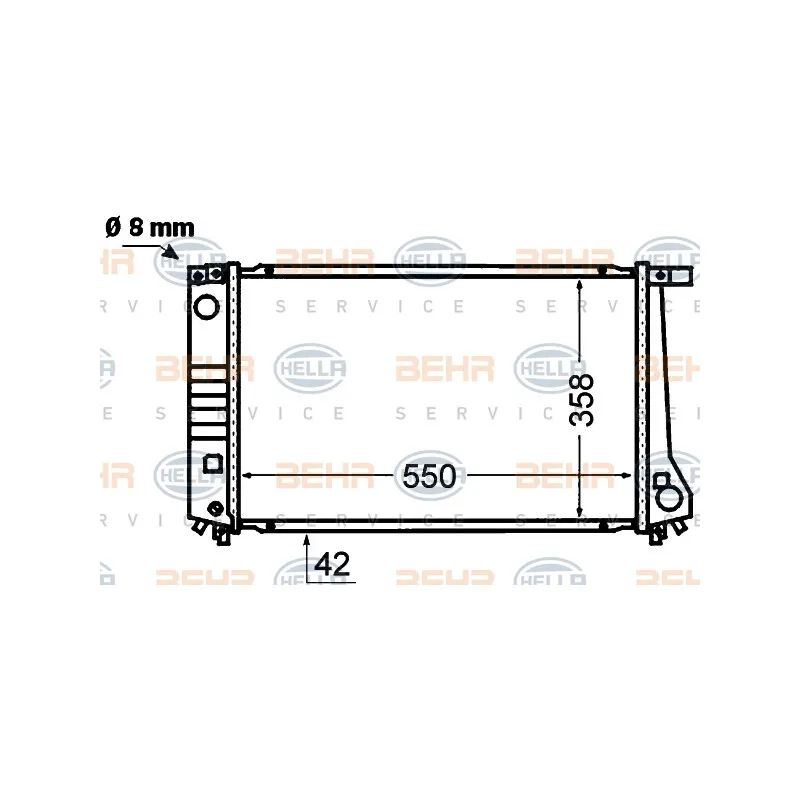 Radiateur, refroidissement du moteur HELLA 8MK 376 766-401