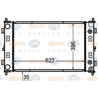 Radiateur, refroidissement du moteur HELLA 8MK 376 766-511