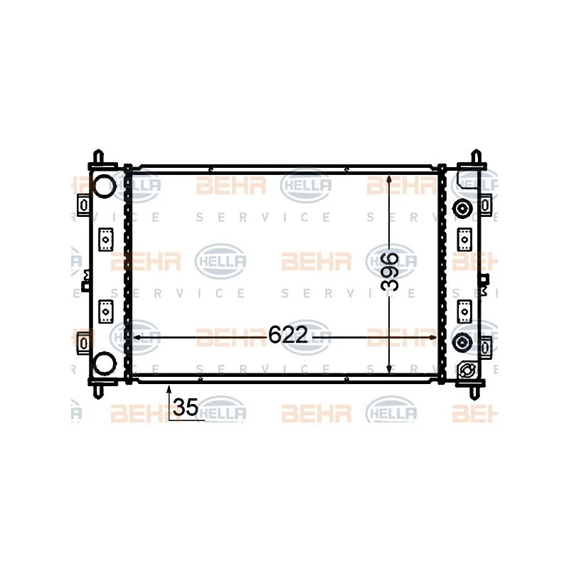 Radiateur, refroidissement du moteur HELLA 8MK 376 766-511